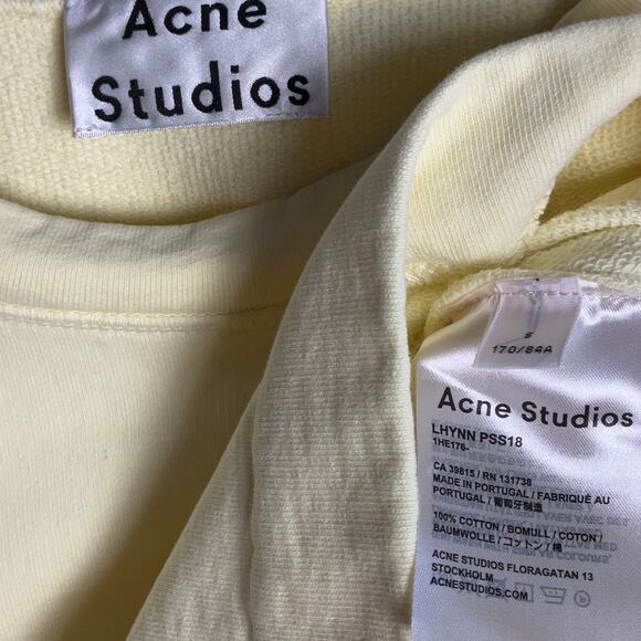 Acne Studios Yellow Lhynn Sweatshirt Unisex size S - Picture 5 of 8